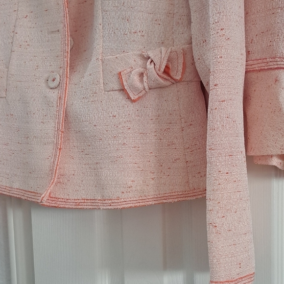 Vintage New Nipon Boutique Petite  Pink Peach Skirt Set Sz 2 - Picture 6 of 13